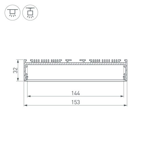 Профиль Arlight ARH-Power-W150-2000 Anod 036368