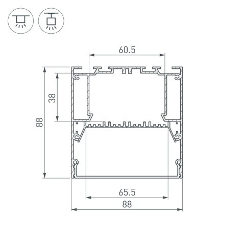 Профиль Arlight ARH-Power-W88-2000 Anod 036362