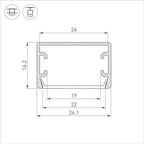 Профиль Arlight PLS-LOCK-H16-SMT-2000 ANOD BLACK (Arlight, Алюминий) 033295