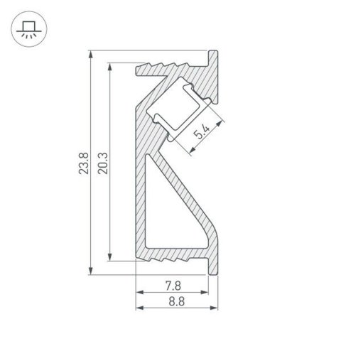 Профиль Arlight SL-BEVEL-2000 ANOD0 031120(1)