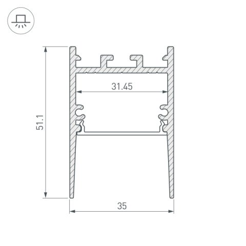 Профиль Arlight SL-Comfort-3551-2000 Anod Black 031730