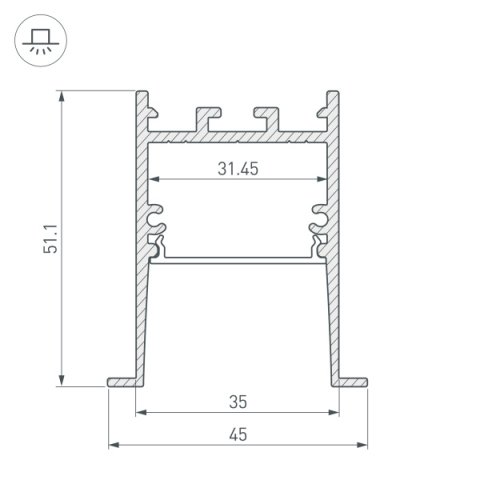 Профиль Arlight SL-Comfort-4551-F-2000 Anod 031767