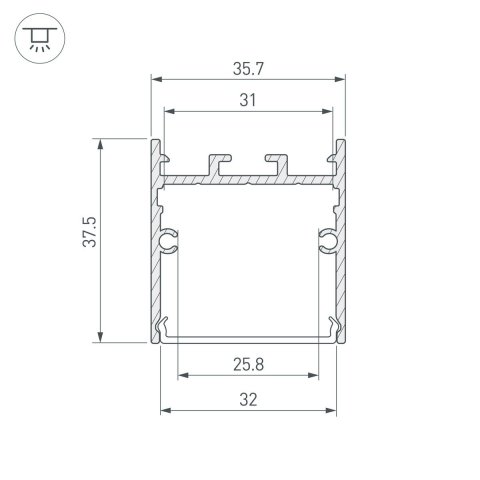 Профиль Arlight SL-Line-3638-LW-2000 Anod 038362