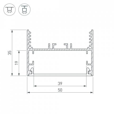 Профиль Arlight SL-Line-5035-2000 Anod 029040