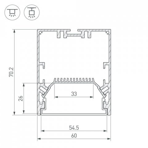 Профиль Arlight SL-Line-6070-2000 Anod 028993