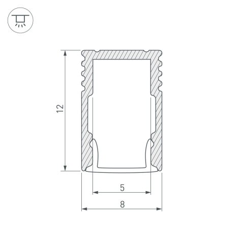 Профиль Arlight SL-Mini-8-H12-2000 Black 037106