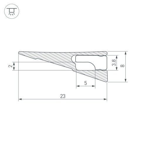Профиль Arlight SL-Mini-Shelf-H8-2000 Anod Olive Grey 038205