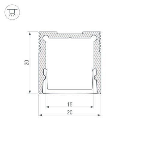 Профиль Arlight SL-SLIM20-H20-3000 ANOD 036038