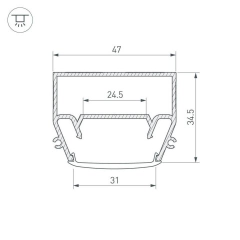 Профиль Arlight STRETCH-S-35-CEIL-CENTER-2000 GAMMA35 040699