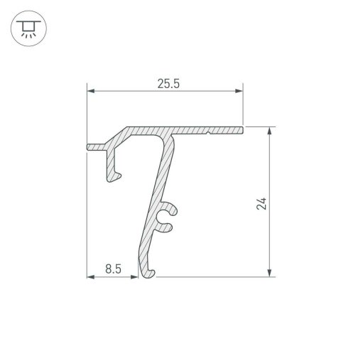 Профиль Arlight Stretch-Shadow-Tech-Ceil-2000 Black 040704