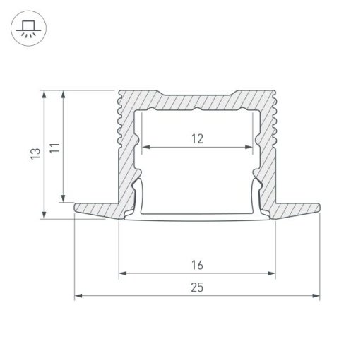 Профиль встраиваемый Arlight SL-Slim-H13M-F25-3000 Anod 036040