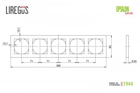 Рамка 5-постовая Liregus Epsilon белый 28-0425