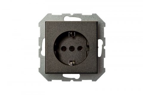 Розетка 2P+E Liregus Epsilon антрацит 28-106
