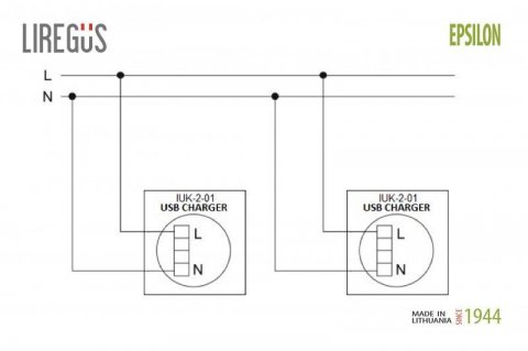 Розетка 2xUSB Liregus Epsilon серебро 28-1857