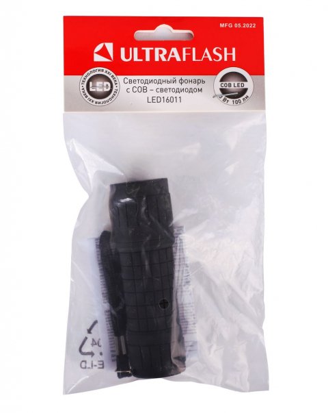 Ручной светодиодный фонарь Ultraflash Т от батареек 95х30 100 лм LED16011 14773
