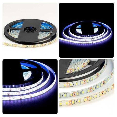 Светодиодная лента OGM 9,6W/m 120LED/m 2835SMD холодный белый 5M LSE-261