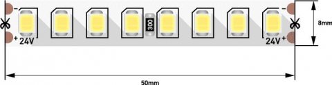 Светодиодная лента SWG 14,4W/m 160LED/m 2835SMD теплый белый 5M 003608