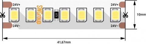 Светодиодная лента SWG 17,3W/m 168LED/m 2835SMD холодный белый 5M 003489
