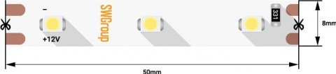 Светодиодная лента SWG 4,8W/m 60LED/m 3528SMD нейтральный белый 5M 006314