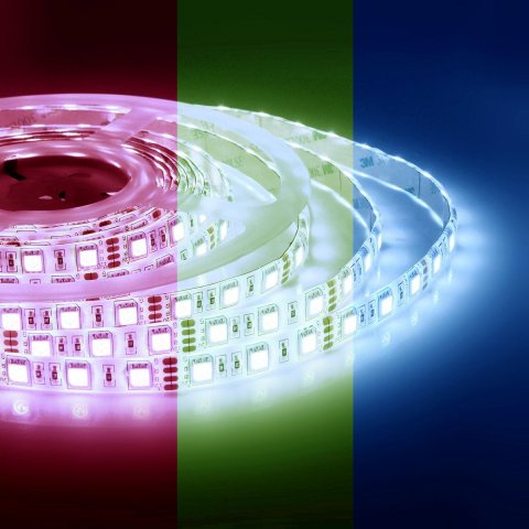 Светодиодная влагозащищенная лента Apeyron 14,4W/m 60LED/m 5050SMD разноцветная 5M 00-12