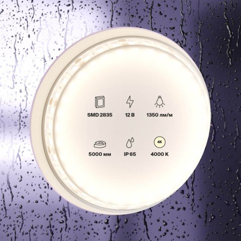 Светодиодная влагозащищенная лента Maytoni Technical 14,4W/m 120LED/m 2835SMD дневной белый 5M 10118