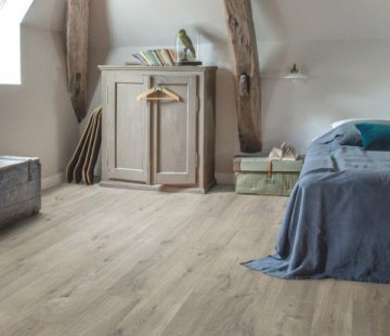 Замковый виниловый пол Quick-Step Pulse Click PUCL40106 Дуб хлопковый темно-серый пиленый