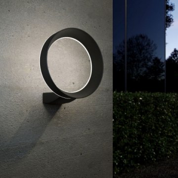 Уличный настенный светодиодный светильник Elektrostandard Ring 1710 Techno Led черный a054933