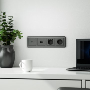 Накладка Werkel для розетки HDMI Графит рифленый WL04-HDMI-CP 4690389145919