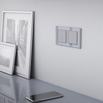 Сенсорный выключатель двухклавишный с функцией Wi-Fi Werkel серебряный W4520606 4690389171246