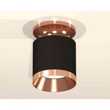 Комплект накладного светильника Ambrella light Techno Spot XS7402121 SBK/PPG черный песок/золото розовое полированное (N7930, C7402, N7035)
