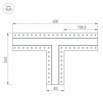 Коннектор T-образный Arlight SL-Linia32-Fantom 030098