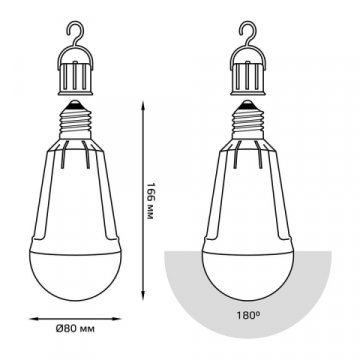 Лампа светодиодная аккумуляторная Gauss E27 12W 4100K матовая 102002212