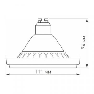 Лампа светодиодная диммируемая Arlight GU10 15W 4000K прозрачная AR111-Unit-GU10-15W-Dim Day4000 025628
