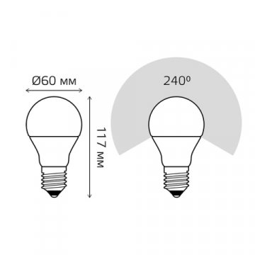 Лампа светодиодная диммируемая Gauss E27 12W 3000K матовая 102502112-S