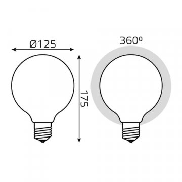 Лампа светодиодная филаментная диммируемая Gauss E27 10W 3000К матовая 187202110-D