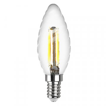 Лампа светодиодная филаментная REV TC37 E14 5W 4000K DECO Premium холодный свет свеча на ветру 32492 8