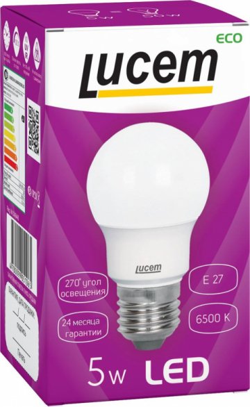 Лампа светодиодная Lucem E27 5W 6500K матовая FLLBL052765L