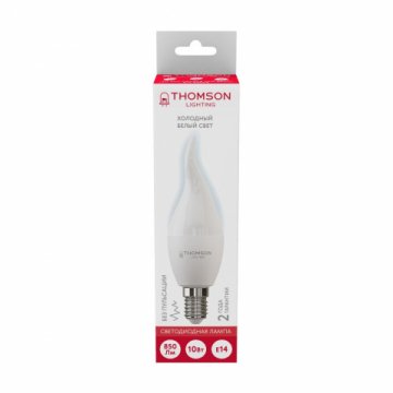 Лампа светодиодная Thomson E14 10W 6500K свеча на ветру матовая TH-B2313