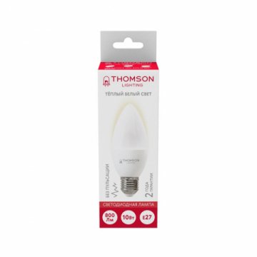 Лампа светодиодная Thomson E27 10W 3000K свеча матовая TH-B2023