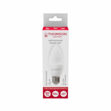 Лампа светодиодная Thomson E27 10W 4000K свеча матовая TH-B2024
