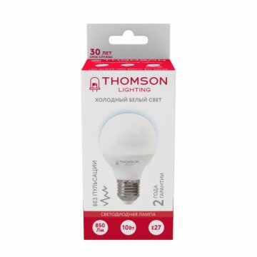 Лампа светодиодная Thomson E27 8W 6500K шар матовая TH-B2319