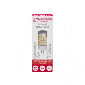 Лампа светодиодная Thomson G4 5W 3000K прозрачная TH-B4228