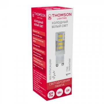 Лампа светодиодная Thomson G9 5W 6500K прозрачная TH-B4241