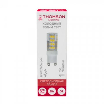Лампа светодиодная Thomson G9 5W 6500K прозрачная TH-B4241