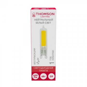 Лампа светодиодная Thomson G9 6W 4000K прозрачная TH-B4211