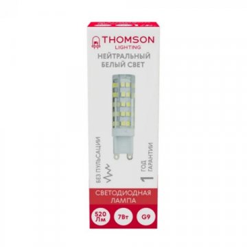Лампа светодиодная Thomson G9 7W 4000K прозрачная TH-B4242