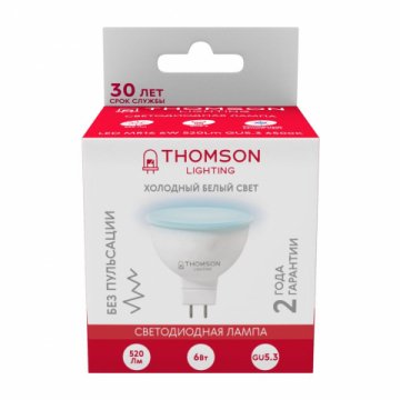 Лампа светодиодная Thomson GU5.3 6W 6500K полусфера матовая TH-B2322