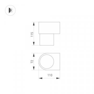 Настенный светодиодный светильник Arlight Sp-Spicy-Wall-S115x72-6W Day4000 033581