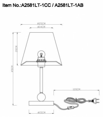 Настольная лампа Arte Lamp Elba A2581LT-1CC