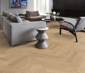 Английская елка Kahrs Herringbone Дуб AB Dim White Calm